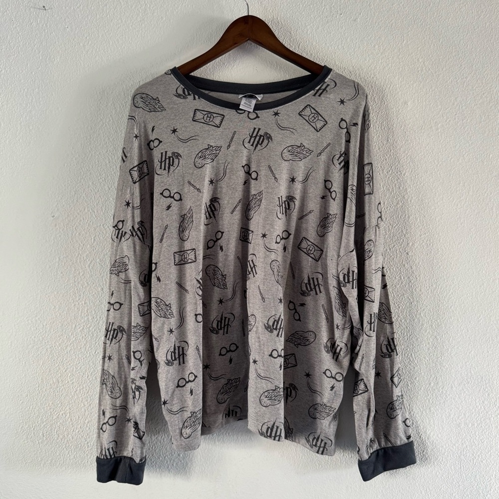 Cozy Harry Potter Wizarding World Loungewear Soft Sleep Shirt Gray XXL Fan Merch - Picture 12 of 12